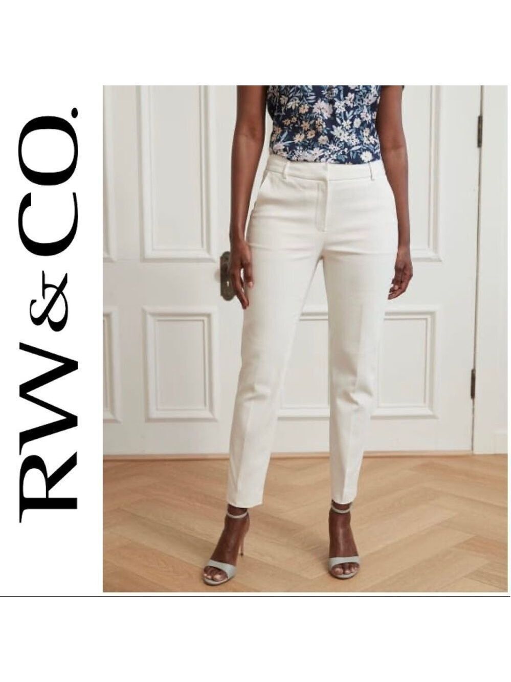 Rw&co White signature cigarette ankle pants Sz 6